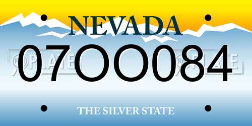 07OO084 Nevada License Plate