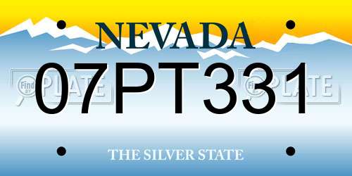07PT331 Nevada License Plate