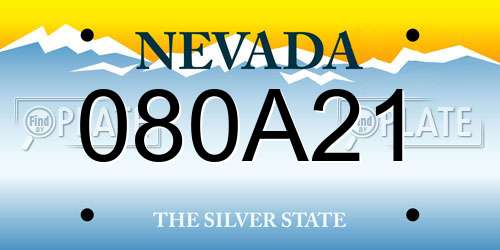 080A21 Nevada License Plate