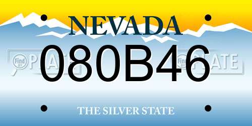 080B46 Nevada License Plate