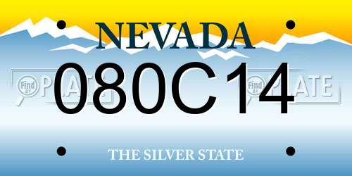 080C14 Nevada License Plate