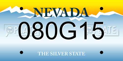 080G15 Nevada License Plate