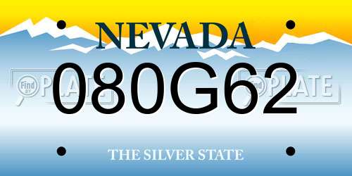080G62 Nevada License Plate