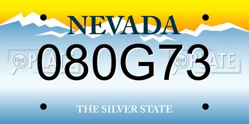 080G73 Nevada License Plate