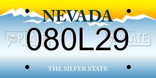 080L29 Nevada License Plate