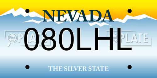 080LHL Nevada License Plate