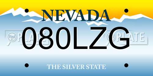080LZG Nevada License Plate