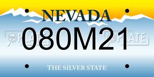 080M21 Nevada License Plate