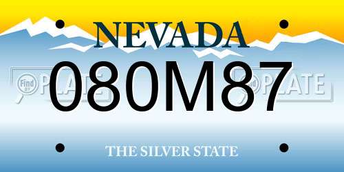 080M87 Nevada License Plate