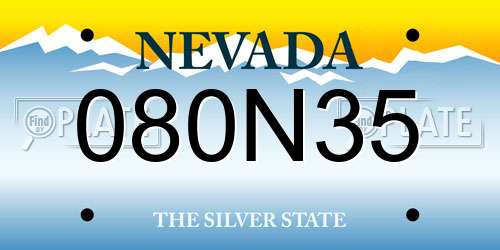 080N35 Nevada License Plate
