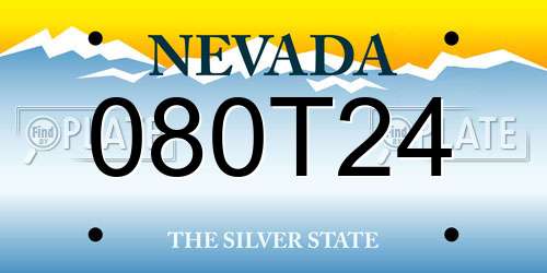 080T24 Nevada License Plate
