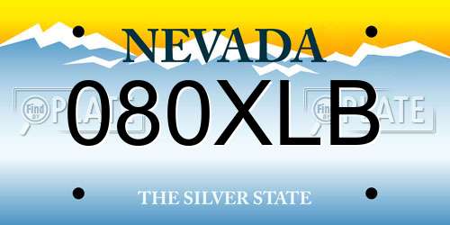 080XLB Nevada License Plate