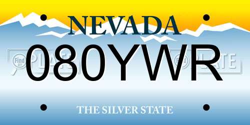 080YWR Nevada License Plate