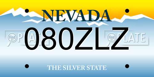 080ZLZ Nevada License Plate