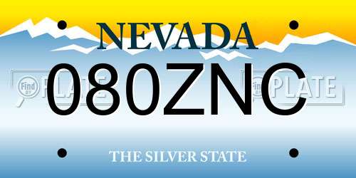 080ZNC Nevada License Plate
