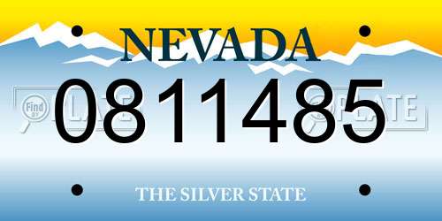 0811485 Nevada License Plate