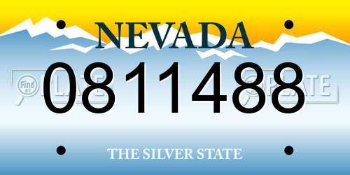 0811488 Nevada License Plate