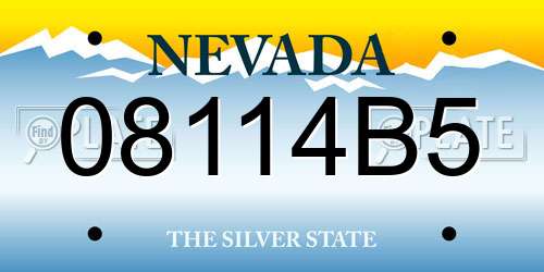 08114B5 Nevada License Plate