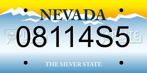 08114S5 Nevada License Plate