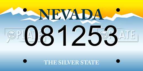 081253 Nevada License Plate