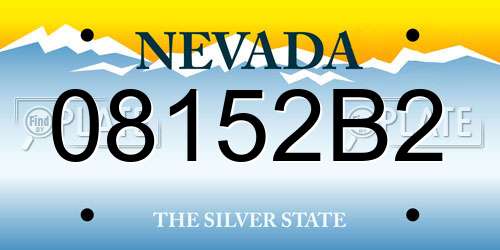 08152B2 Nevada License Plate