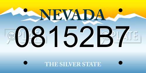 08152B7 Nevada License Plate