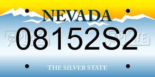 08152S2 Nevada License Plate