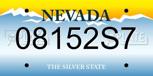 08152S7 Nevada License Plate