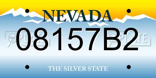 08157B2 Nevada License Plate