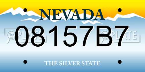 08157B7 Nevada License Plate