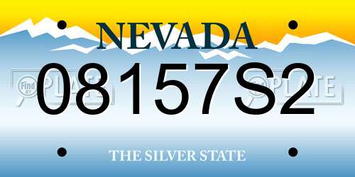 08157S2 Nevada License Plate