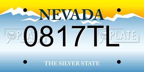 0817TL Nevada License Plate