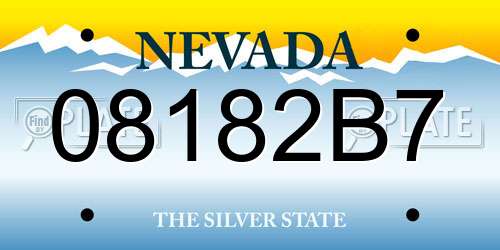 08182B7 Nevada License Plate