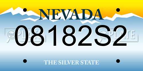 08182S2 Nevada License Plate