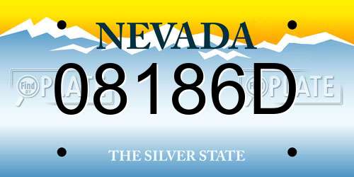 08186D Nevada License Plate
