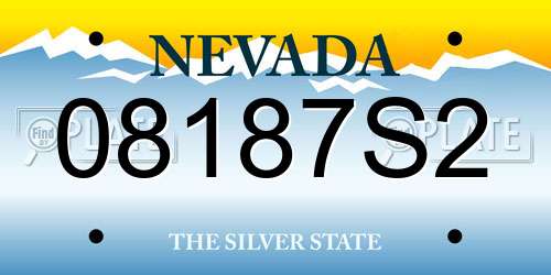 08187S2 Nevada License Plate