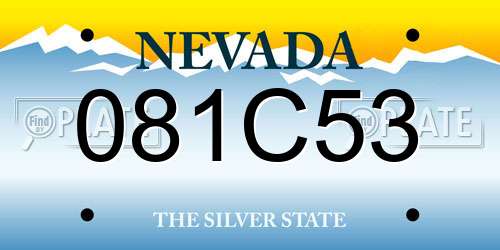 081C53 Nevada License Plate