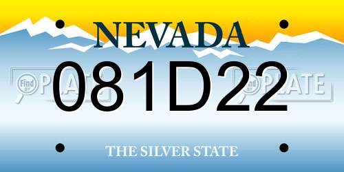 081D22 Nevada License Plate