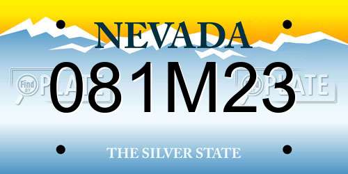 081M23 Nevada License Plate