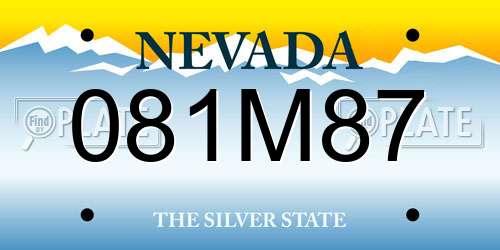081M87 Nevada License Plate