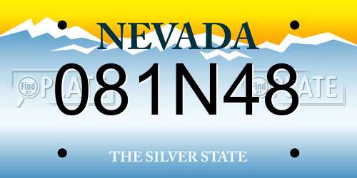 081N48 Nevada License Plate