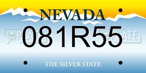 081R55 Nevada License Plate
