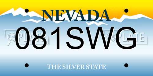 081SWG Nevada License Plate