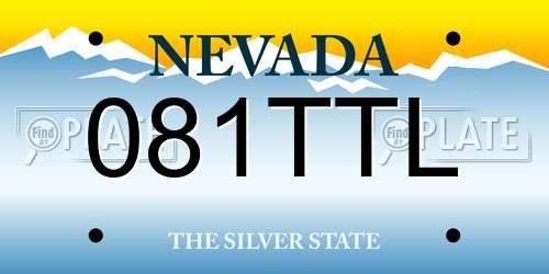081TTL Nevada License Plate