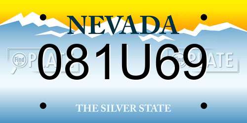 081U69 Nevada License Plate