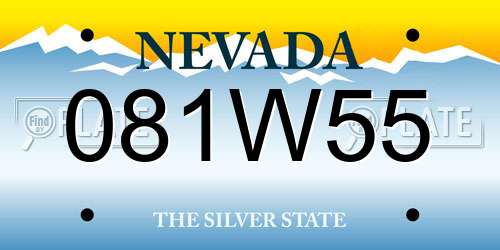 081W55 Nevada License Plate