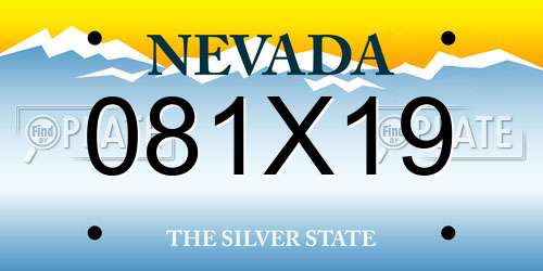081X19 Nevada License Plate