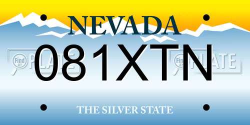 081XTN Nevada License Plate