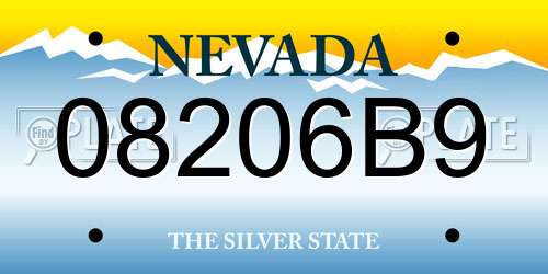 08206B9 Nevada License Plate