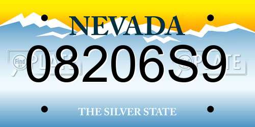 08206S9 Nevada License Plate